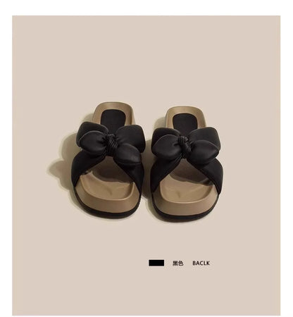 Solenne Shoes™ Women's Thick-Soled Bow Cross Sandals