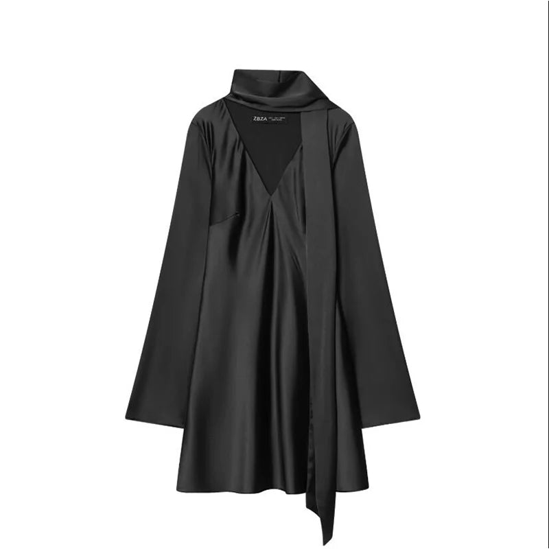 Amoura Dresses™ Elegant Short Dress with Scarf