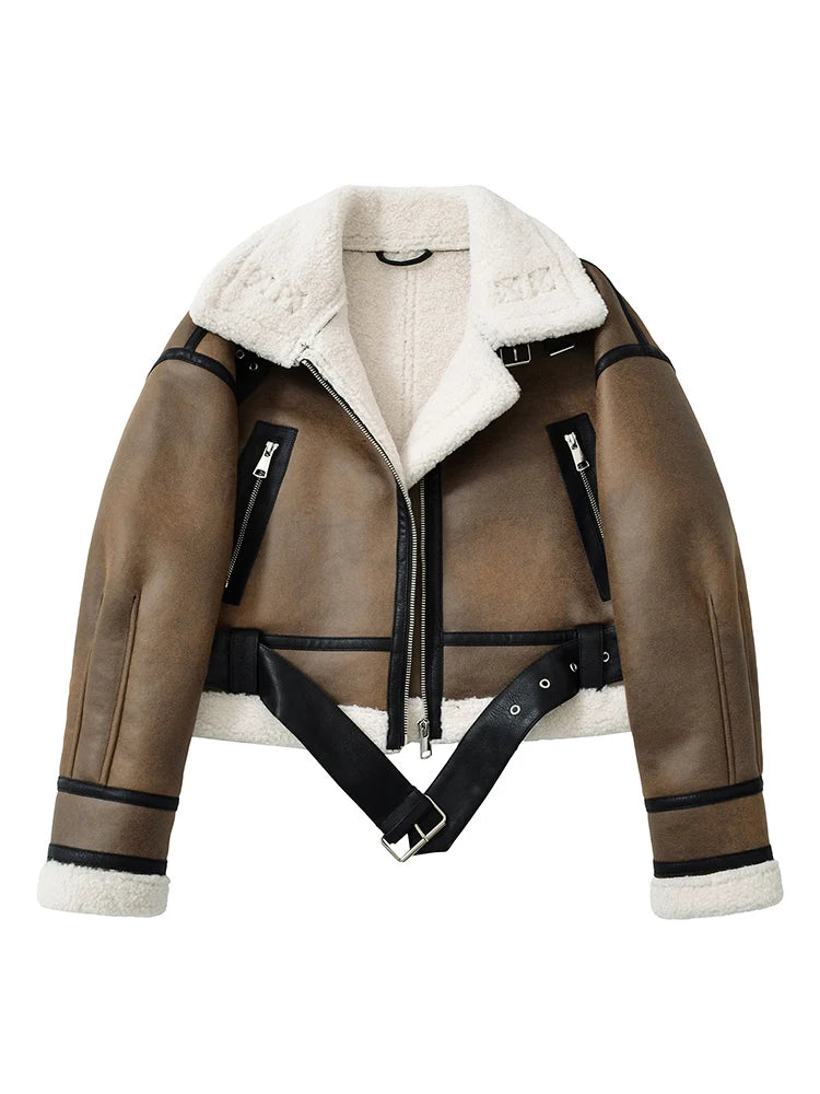 Lunara Winter™ Faux Leather Aviator Jacket