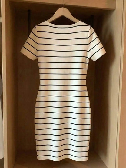 Amoura Dresses™ Elegant Casual Striped Print Dress