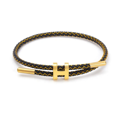 Elara Jewelry™ Braided Cord Gold Clasp Bracelet