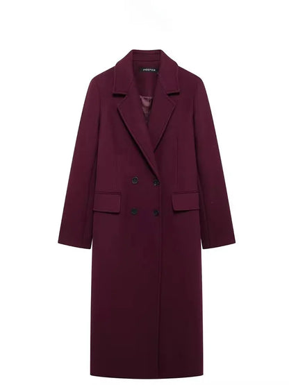 Lunara Winter™ Double-Breasted Wool Long Coat