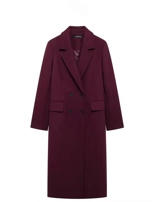 Lunara Winter™ Double-Breasted Wool Long Coat