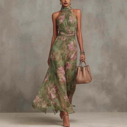 Amoura Dresses™ Elegant Ruched Chiffon Flowy Dress