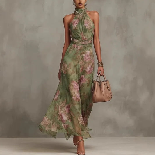 Amoura Dresses™ Elegant Ruched Chiffon Flowy Dress