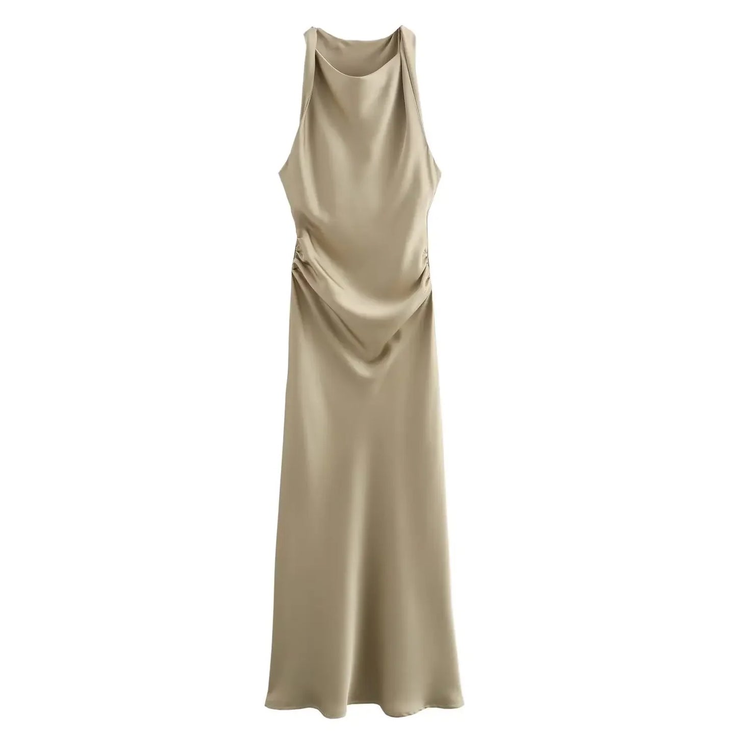 Amoura Dresses™ Sleeveless Satin Texture Dress
