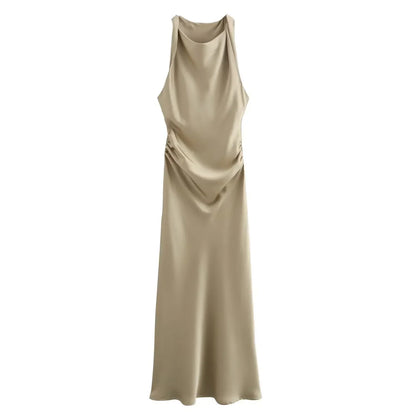 Amoura Dresses™ Sleeveless Satin Texture Dress