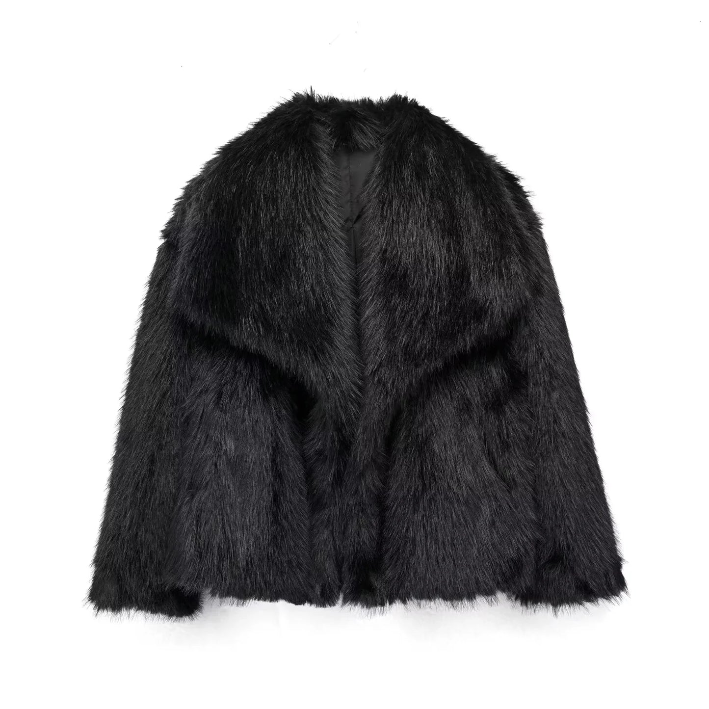 Lunara Winter™ Plüsch-Kunstfell-Schalkragenjacke