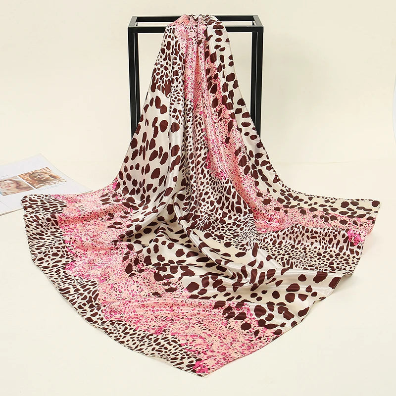SatinÉclat™ Fashion Silk Square Scarf for Women