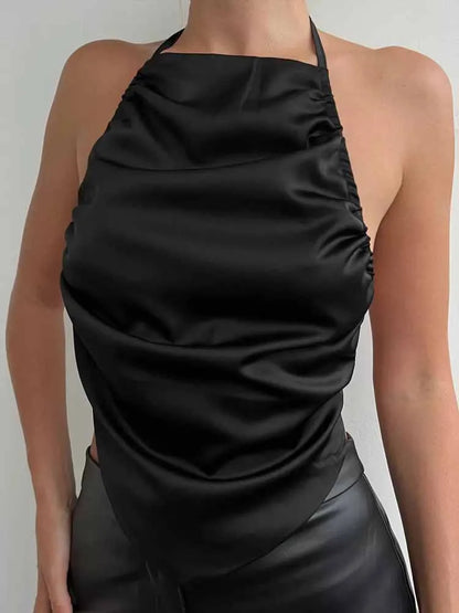 Satin Éclat™ Backless Halter Top