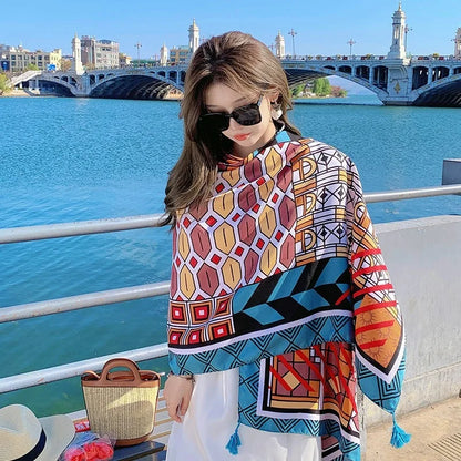 SeaLure™ Aura Artisanal Silk-Blend Shawl