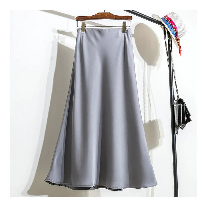 Satin Éclat™ Elegant Satin Long Skirt