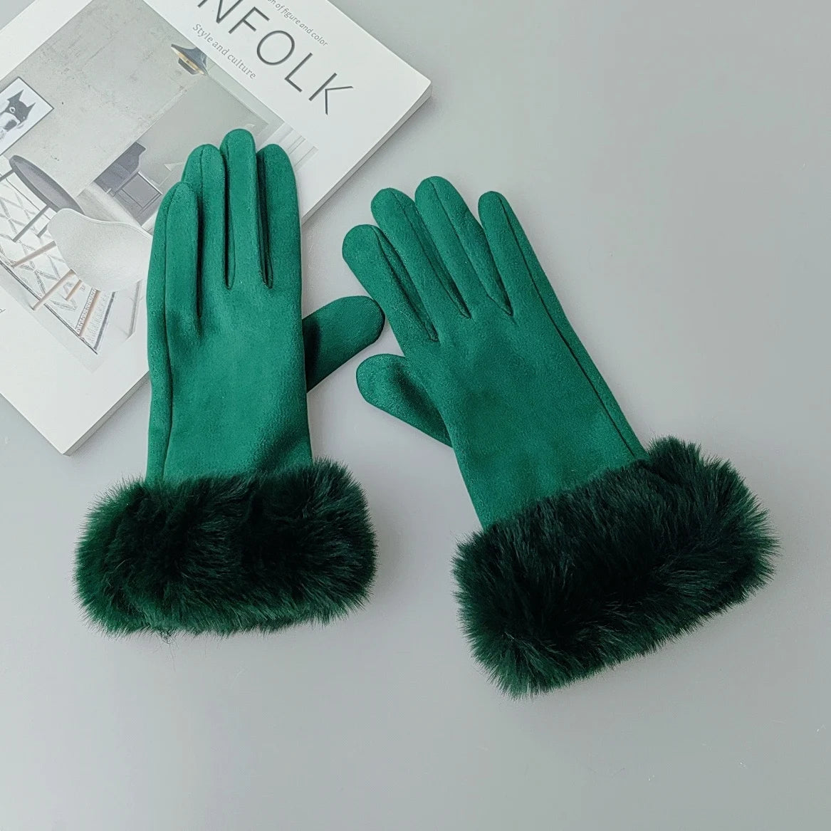 Gants chauds en cuir suédé Lunara Winter™
