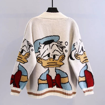 Lunara Winter™ Strickjacke mit Cartoon-Print