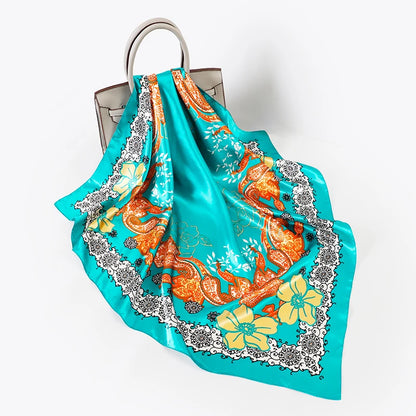 SatinÉclat™ Fashion Silk Square Scarf for Women