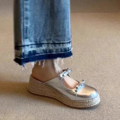 Solenne Shoes™ Closed-Toe Platform Bow Shoes