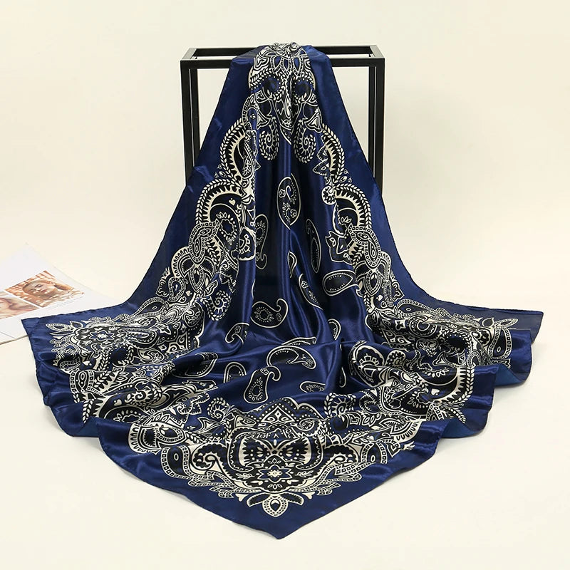 SatinÉclat™ Fashion Silk Square Scarf for Women