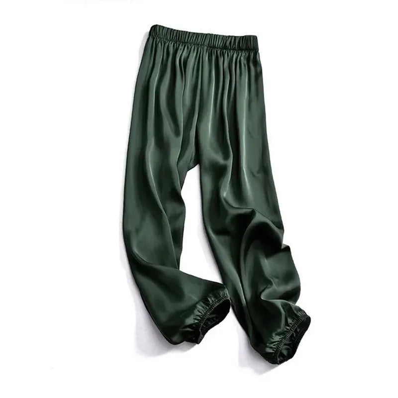 Satin Éclat™ High Waist Ice Silk Pants
