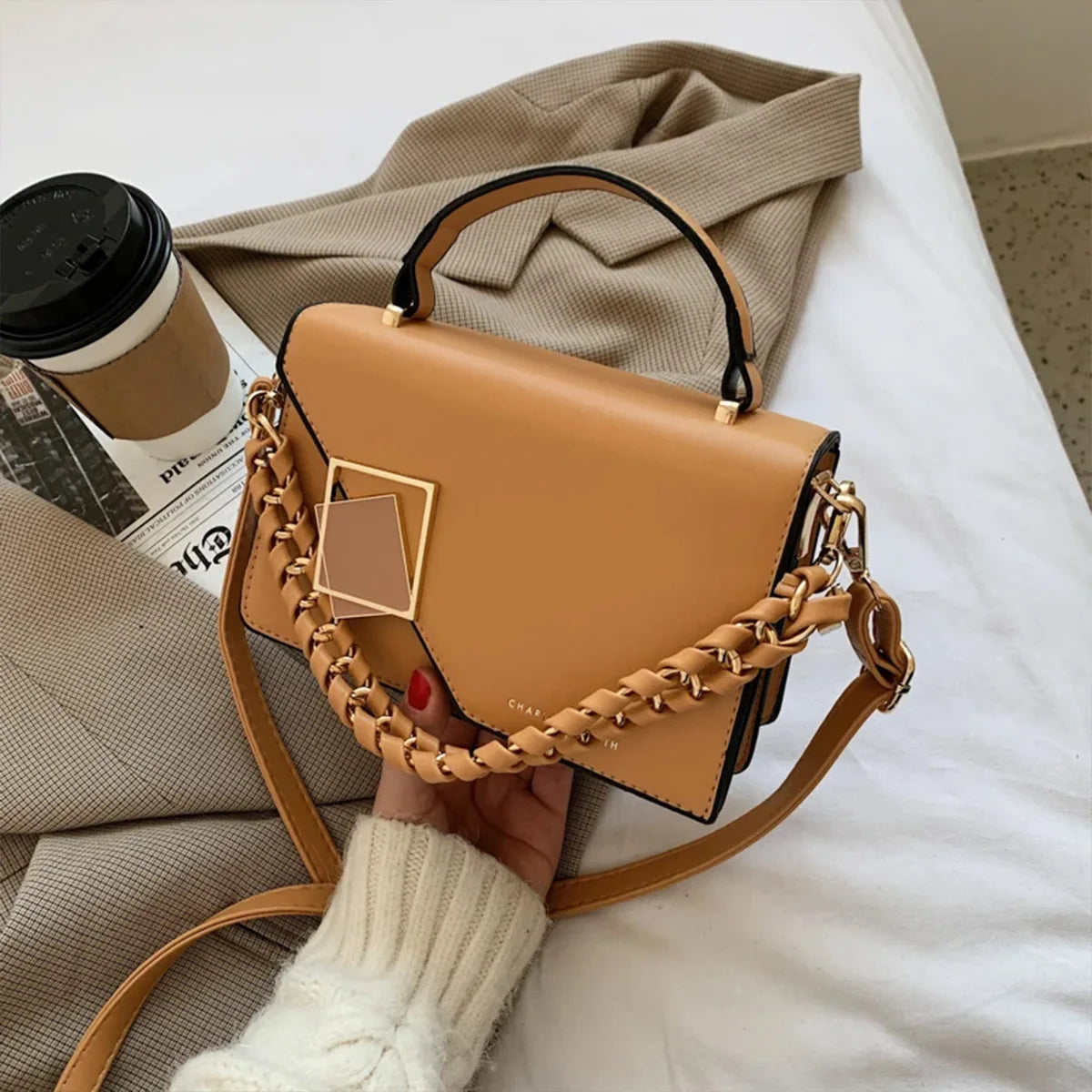 ÉlanBag™ Fashion Bag with Square Decoration