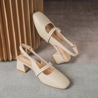 Solenne Shoes™ Chunky Heel Back Strap Sandals