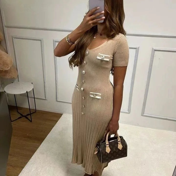 Amoura Dresses™ Elegant Knitted Maxi Dress