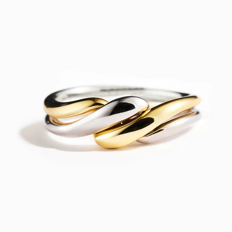 Elara Jewelry™ Two Tone Twisted Rope Ring