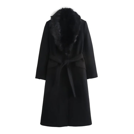 Lunara Winter™ Luxury Faux Fur Collar Wool Coat