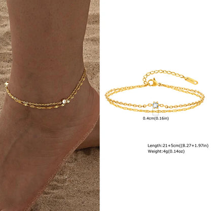 Elara Jewelry™ Délia Double Chain Anklet