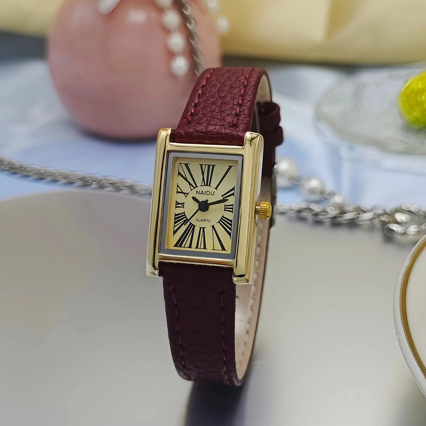 Velya Watches™ Leather Strap Square Watch