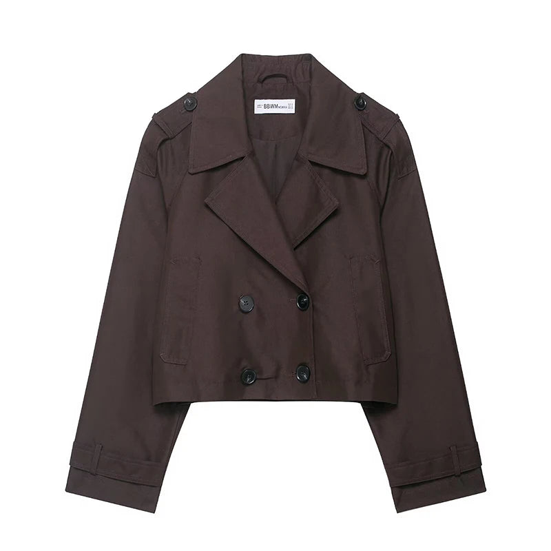 Lunara Winter™ Double Breasted Short Trench Coat