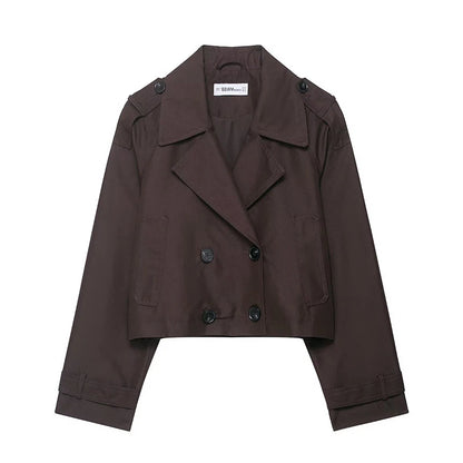 Lunara Winter™ Double Breasted Short Trench Coat
