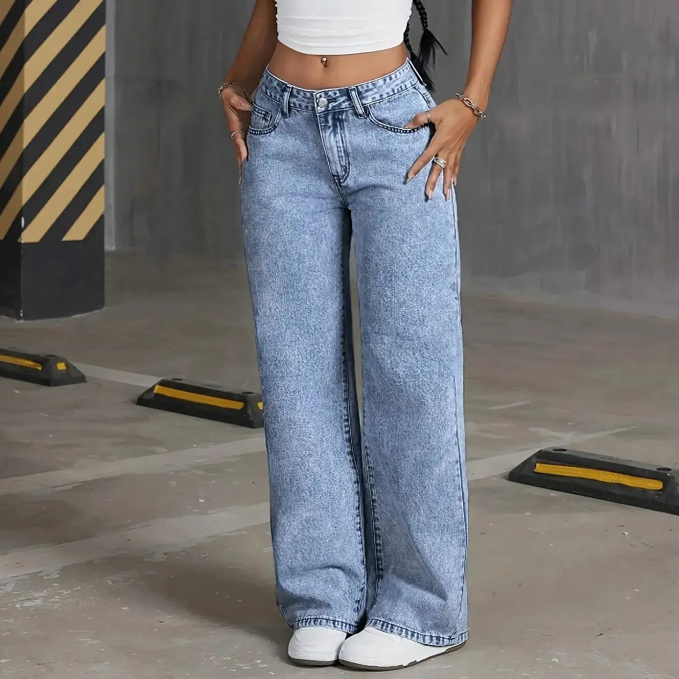 Lunara Winter™ Denim Wide Leg Pants with Bow Detail