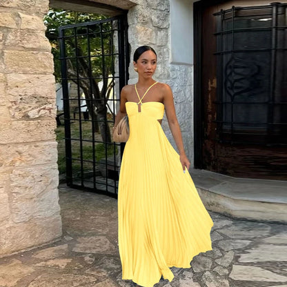 Amoura Dresses™ Sommer-Neckholder-Plisseekleid