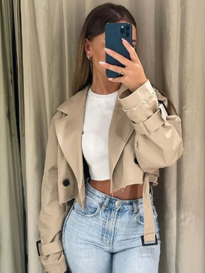 Lunara Winter™ Belt Cropped Trench Jacket