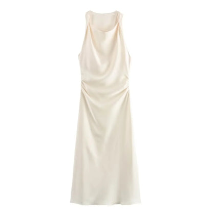 Amoura Dresses™ Sleeveless Satin Texture Dress
