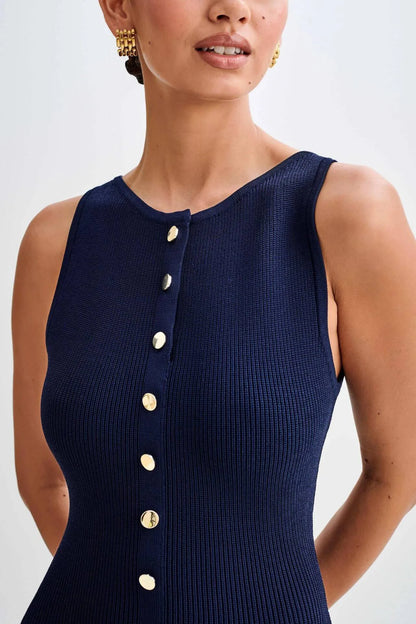 Amoura Dresses™ Button Woman Long Dress