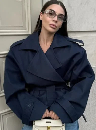Lunara Winter™ Lapel Lace-Up Trench Coat