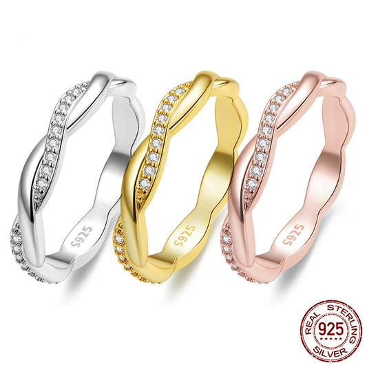 Elara Jewelry™ Aurelia Wave Band Ring