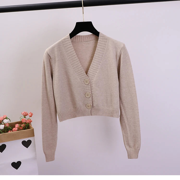 Lunara Winter™ Cropped Single-Breasted Cardigan