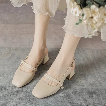 Solenne Shoes™ Chunky Heel Back Strap Sandals
