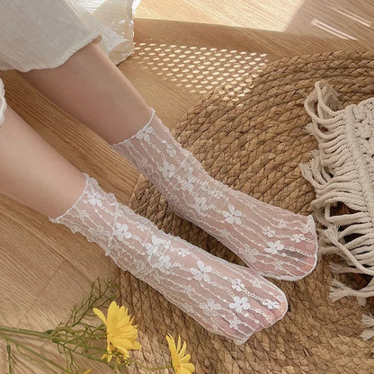 Lunara Winter™ Ladies Floral Lace Socks