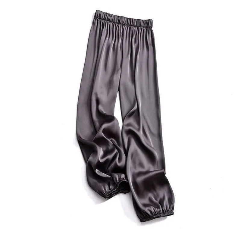 Satin Éclat™ High Waist Ice Silk Pants