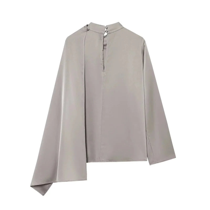 Satin Éclat™ Asymmetrical Satin Blouse