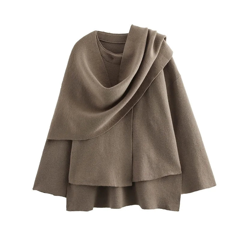 Lunara Winter™ Draped Cowl Neck Wool Cape Jacket