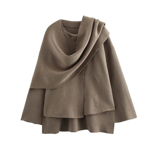 Lunara Winter™ Draped Cowl Neck Wool Cape Jacket