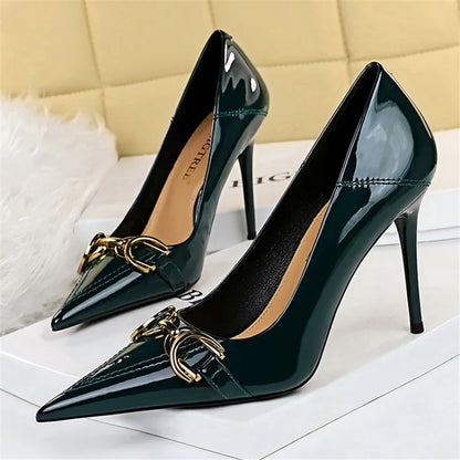 Solenne Shoes™ Metal Buckle Low Heel Pumps