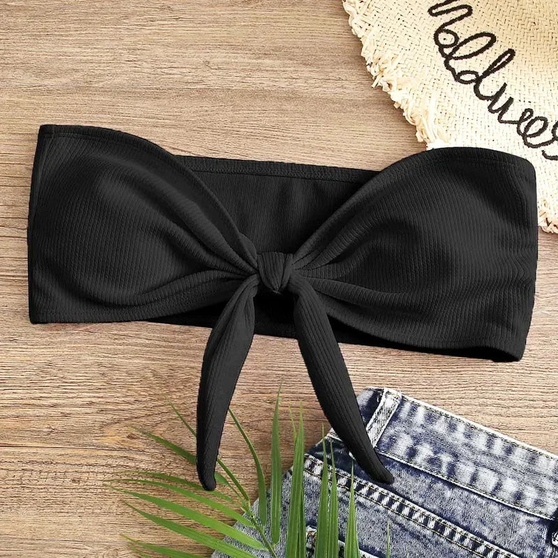 SeaLure™ Velvet Knot Bandeau Bikini Set