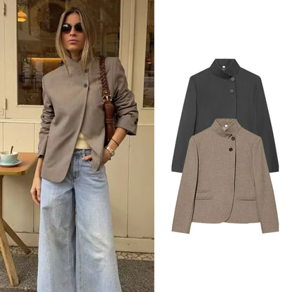 Lunara Winter™ Cropped Structured Blazer Jacket