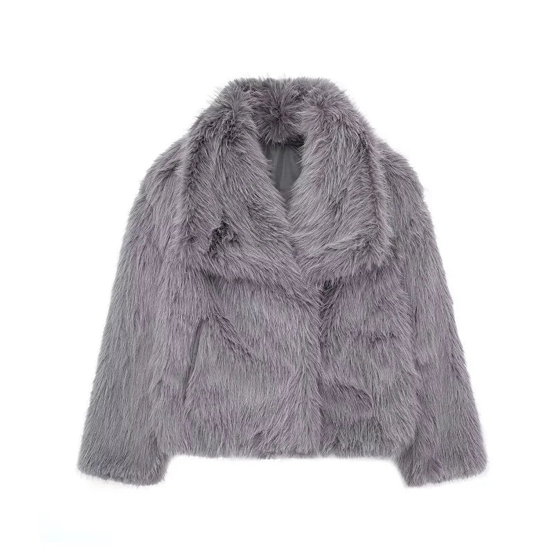 Jaqueta luxuosa de pele sintética cortada Lunara Winter™