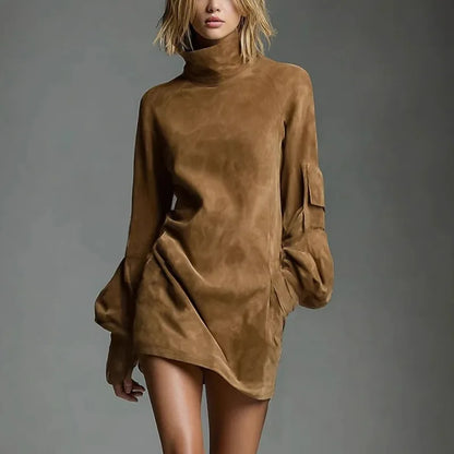 Amoura Dresses™ Retro Faux Suede Mini Dress
